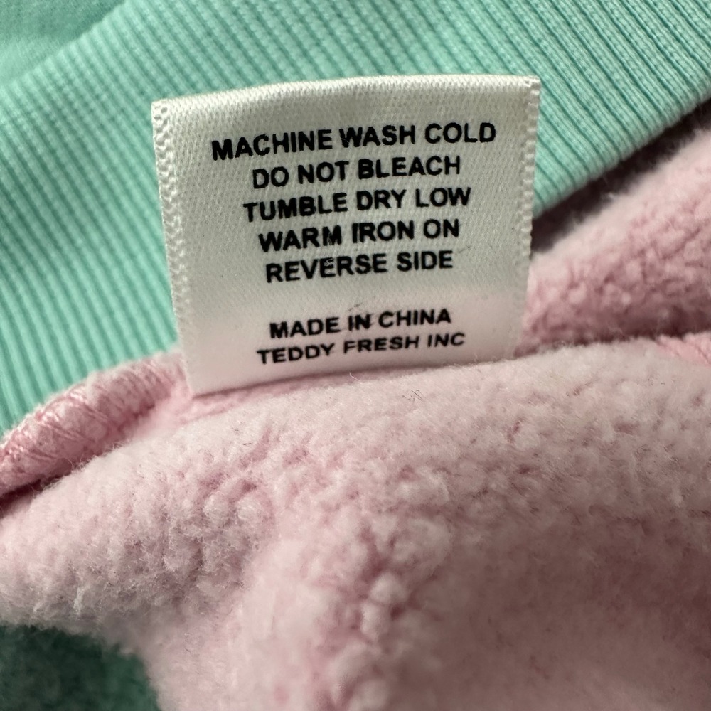Teddy Fresh Multicolor Pastel‎ Colorblock Embroidered Logo Kawaii Hoodie XL - Picture 10 of 10